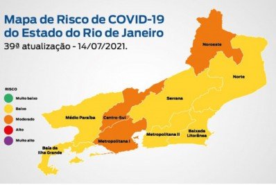 Noroeste Fluminense volta para a bandeira laranja no mapa de risco da Covid-19