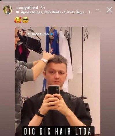 Sandy corta cabelo de Lucas Lima - Reprodução