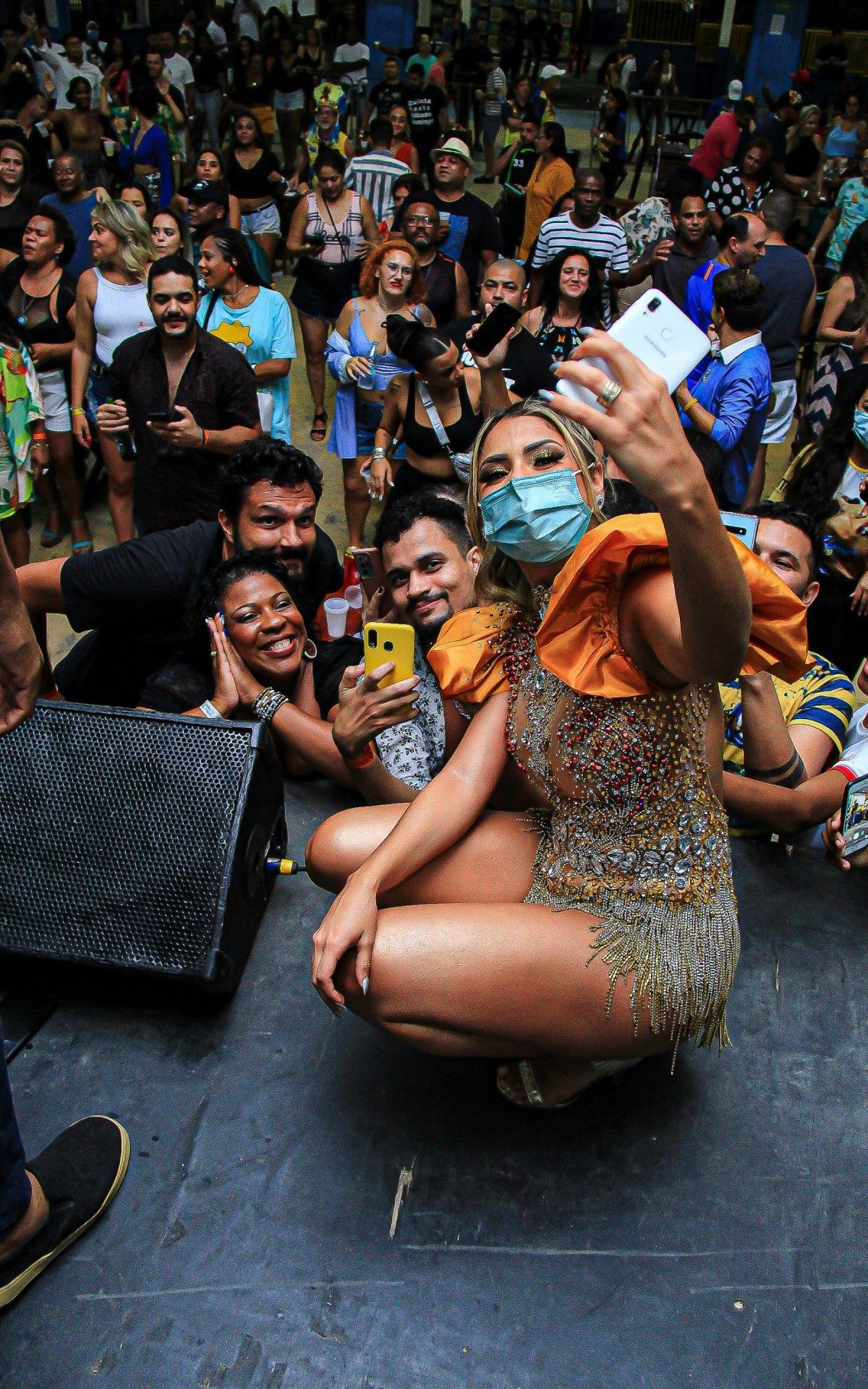Lexa na quadra da escola de samba Unidos da Tijuca na tarde deste domingo