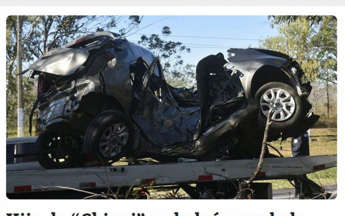 Estado do veículo dirigido pelo filho de Arce