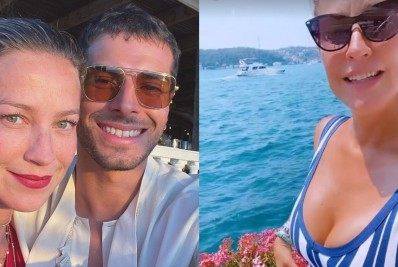 De férias na Turquia, Luana Piovani bebe champagne: 'Dá para reclamar?'