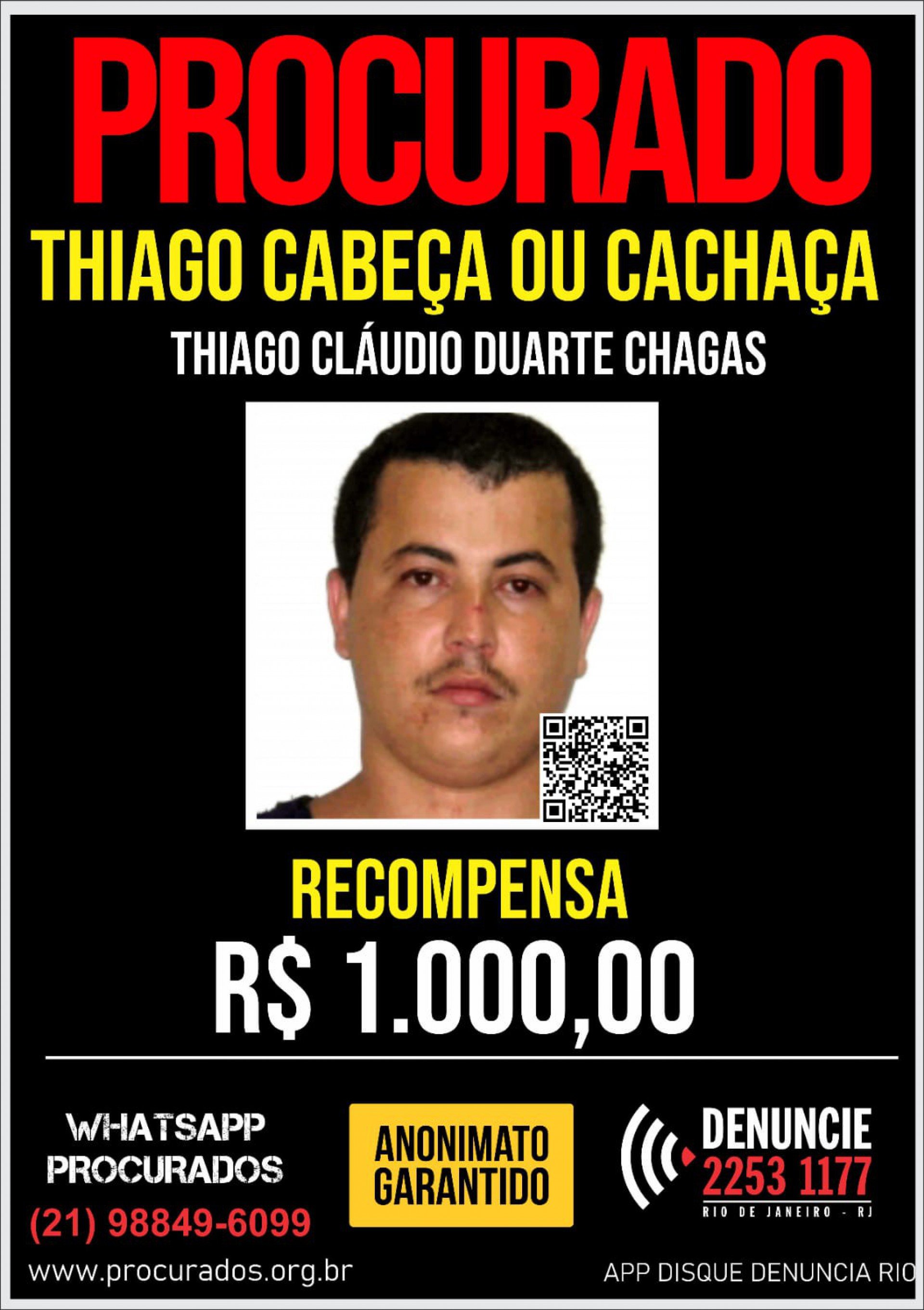 Em março de 2012, ele chegou a ser preso pela Polícia Civil - Divulgação/Portal dos Procurados