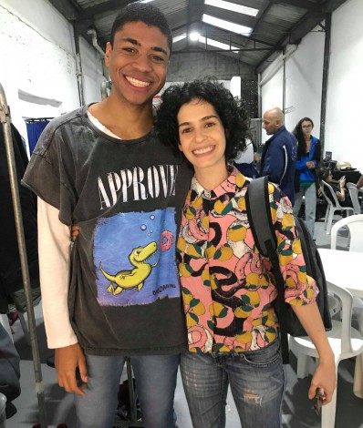 Victor Salomão e Maria Flor nos bastidores de 'Os Ausentes' - Arquivo pessoal