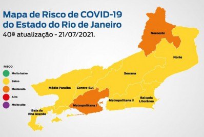 Norte Fluminense mantém bandeira amarela, com risco baixo de transmissão, no Mapa de Risco da Covid-19