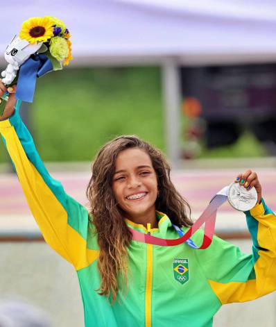 Rayssa Leal, de apenas 13 anos, encantou a todos e levou a prata no skate - Breno Barros/rededoesporte.gov.br