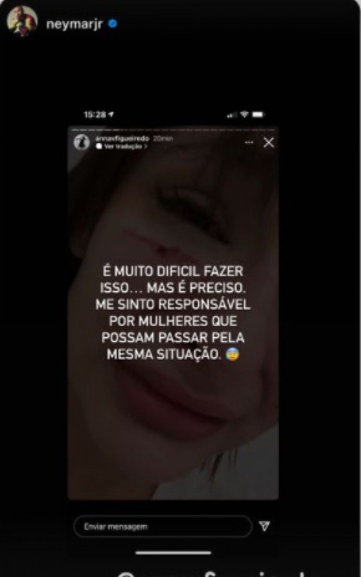 Neymar compartilhou drnúncia de violência contra mulher - Reprodução