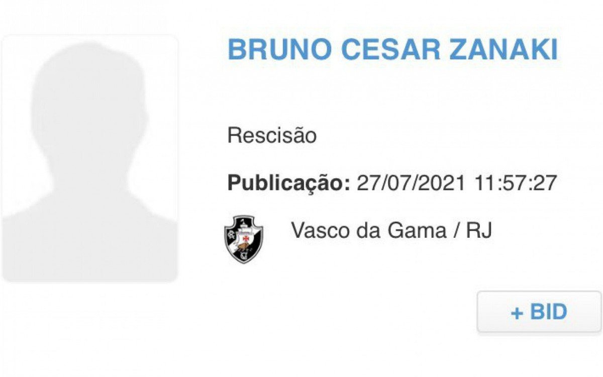 Rescis&atilde;o de Bruno C&eacute;sar foi publicada no BID da CBF