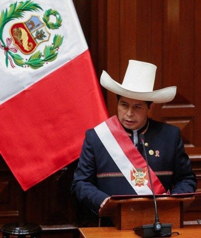 Presidente do Peru, Pedro Castillo tomou posse nesta quarta-feira