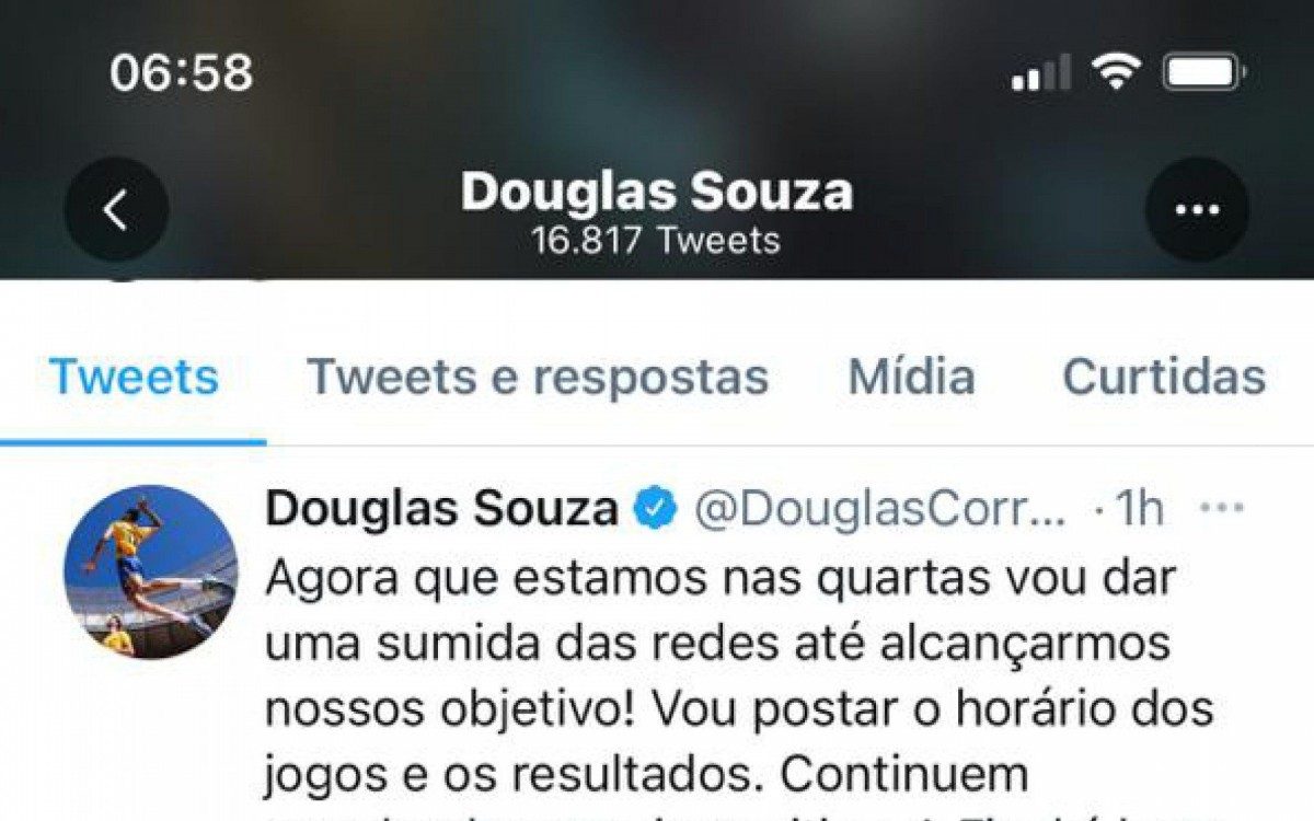 Douglas Souza rebate fofoca em seu Twitter