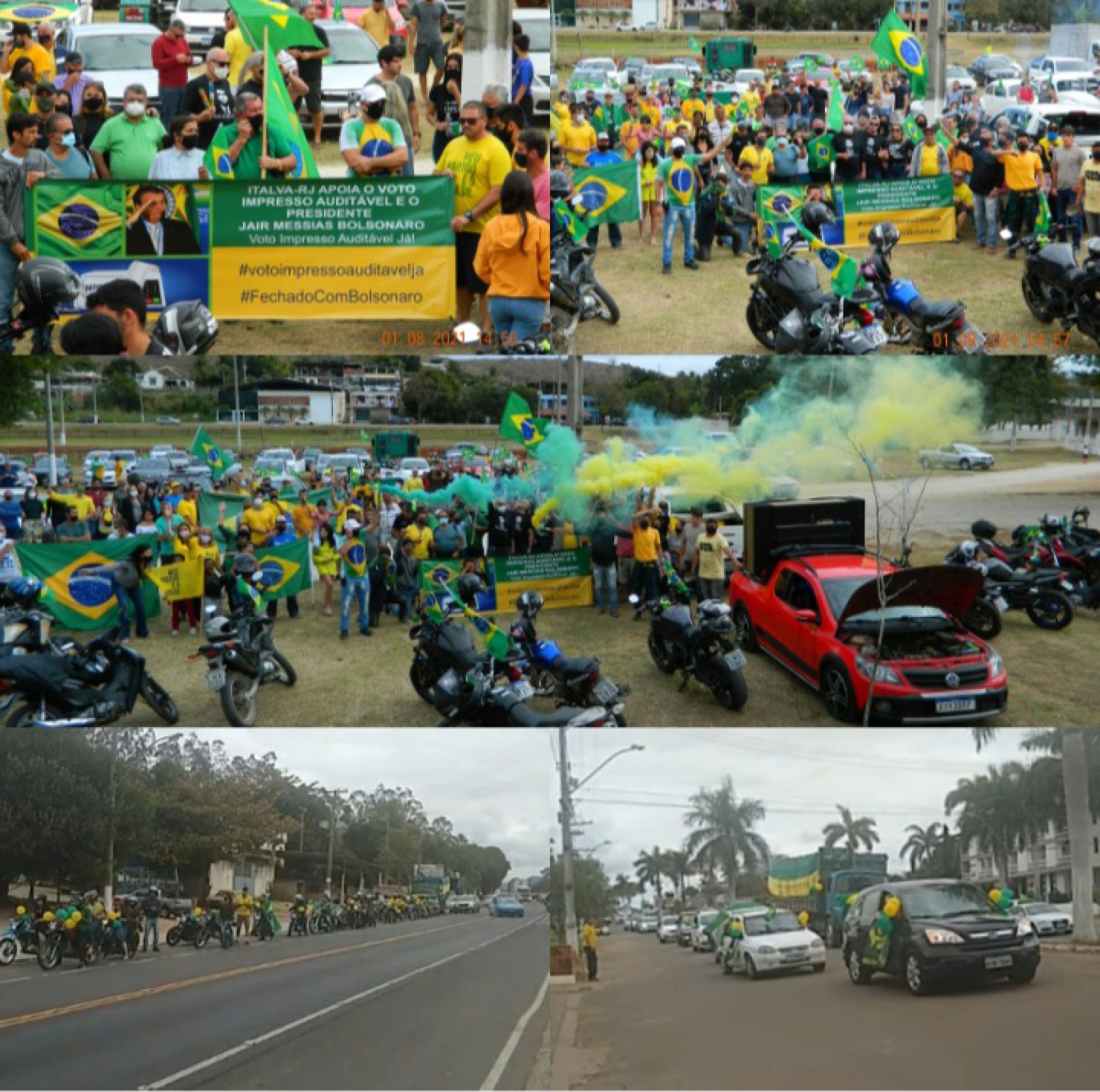 Manifestações populares em Italva e Itaperuna, no Noroeste Fluminense. - Fotos: divulgação/ Jorge Luiz online/ reprodução internet