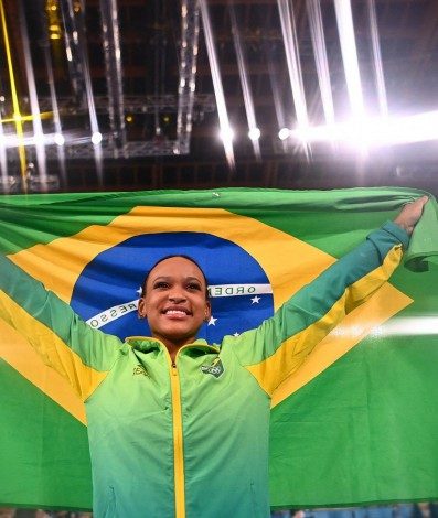 Rebeca Andrade foi o grande nome do Time Brasil em Tóquio - AFP