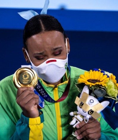 Rebeca Andrade conquista medalha de ouro no salto . Foto: Míriam Jeske/COB - Míriam Jeske/COB