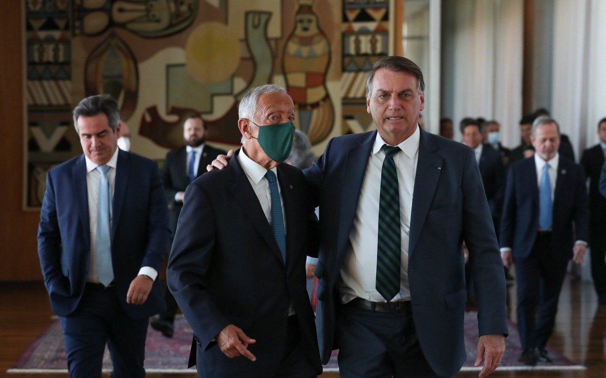 O presidente Jair Bolsonaro (sem partido) recebeu nesta segunda-feira, 2, a visita do presidente de Portugal, Marcelo Rebelo de Sousa