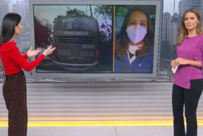 Susto! Repórter da Globo entra ao vivo em telejornal após acidente envolvendo ônibus