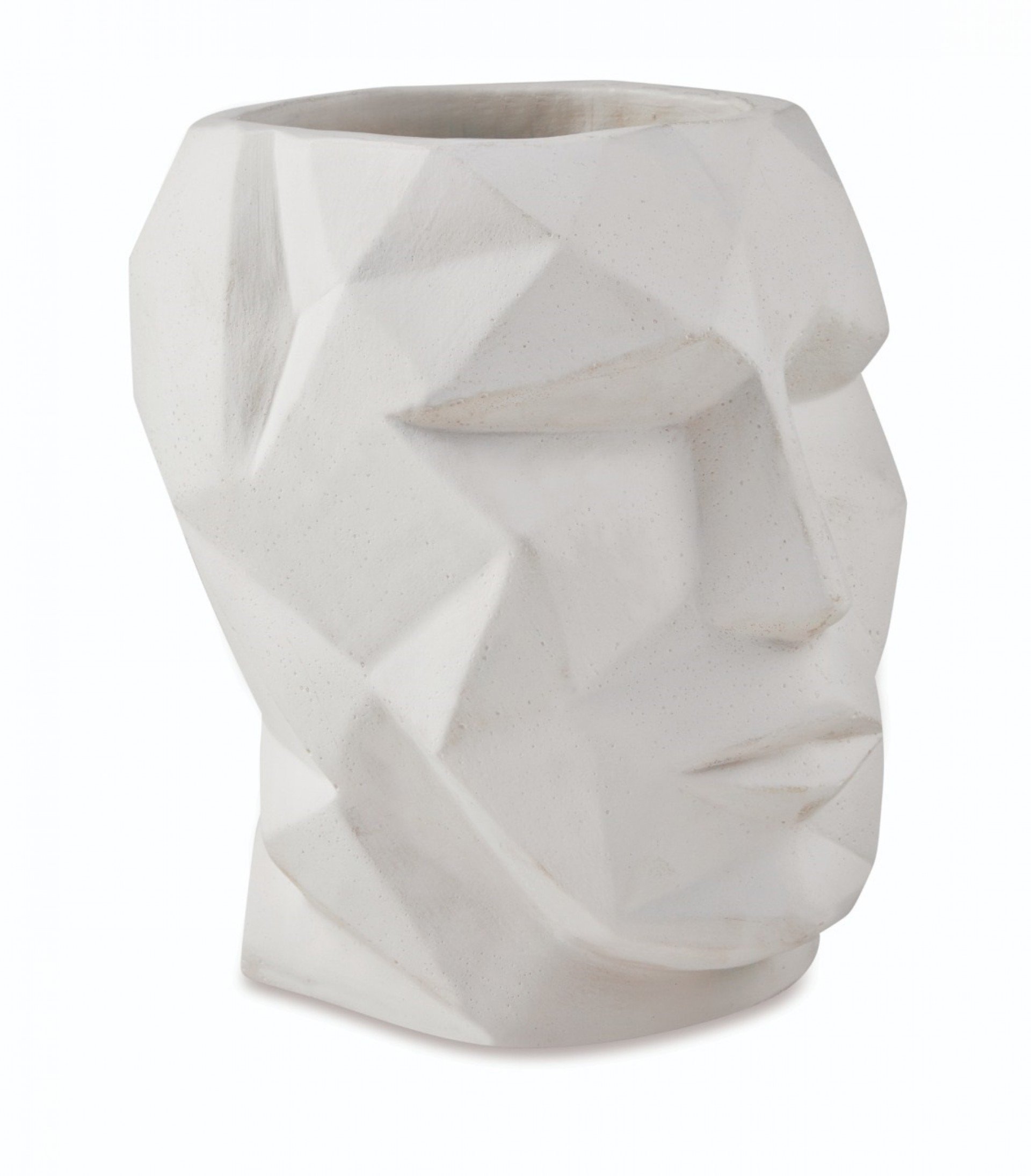 Cachepot de cimento branco por R$ 52,90 na Amoedo Home Decor - Divulgação