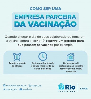 Campanha mobiliza empresas a apoiarem vacinação contra a covid-19  - Divulgação/SMS