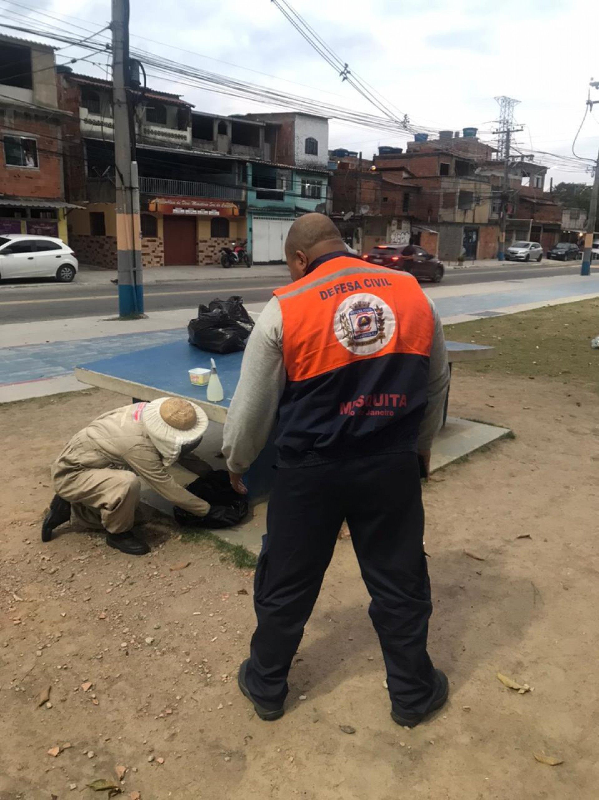 O enxame de abelhas foi localizado na pra&ccedil;a de esportes de mesa, em frente &agrave; esta&ccedil;&atilde;o de Edson Passos - Divulga&ccedil;&atilde;o