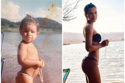Mariana Rios refaz foto 35 anos depois e mostra corpão: 'O que mudou?'