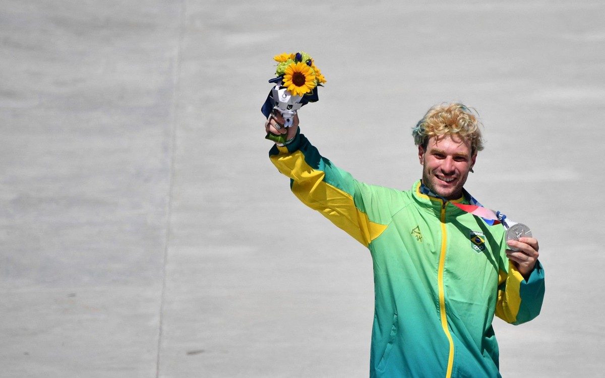 Pedro Barros levou a medalha de prata no skate park