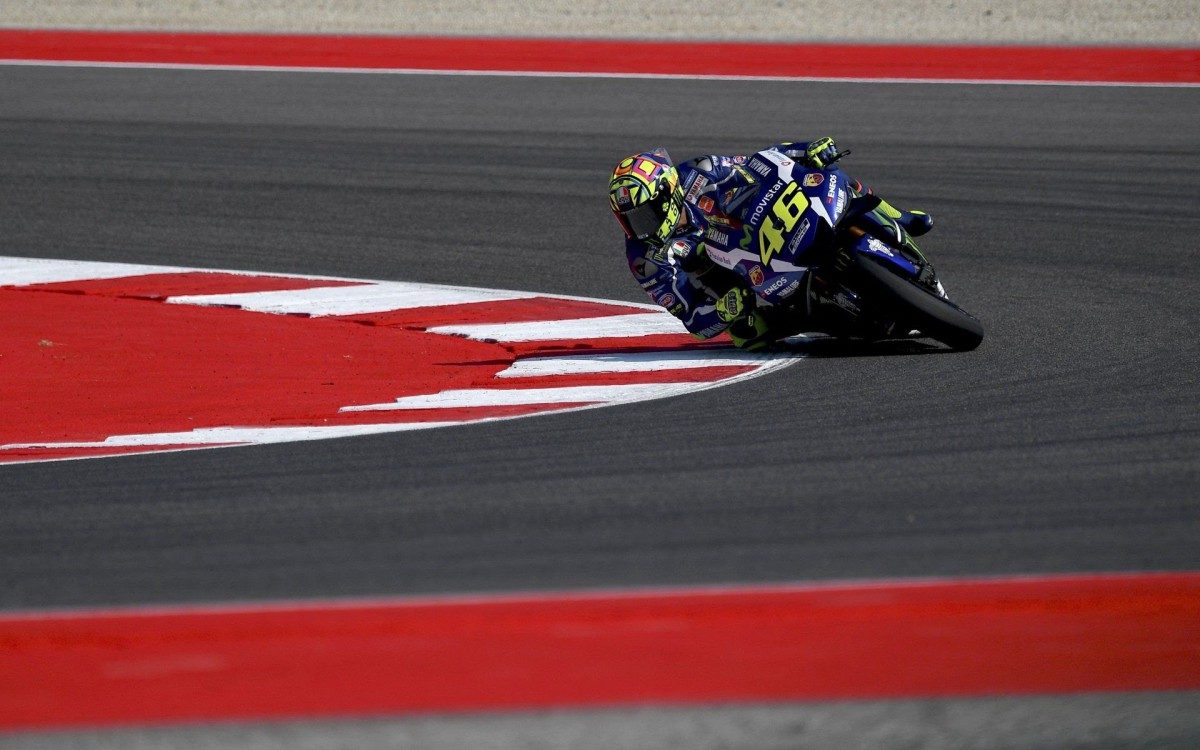 Valentino Rossi  durante o segundo treino pr&aacute;tico do grande pr&ecirc;mio de San Marino, em Misano, em 2016. Na etapa, o doutor ficou na segunda posi&ccedil;&atilde;o do p&oacute;dio