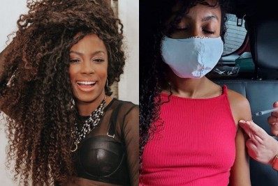 Lumena, do 'BBB21', é vacinada contra a covid-19 e 'autoriza' fãs: 'Corre'