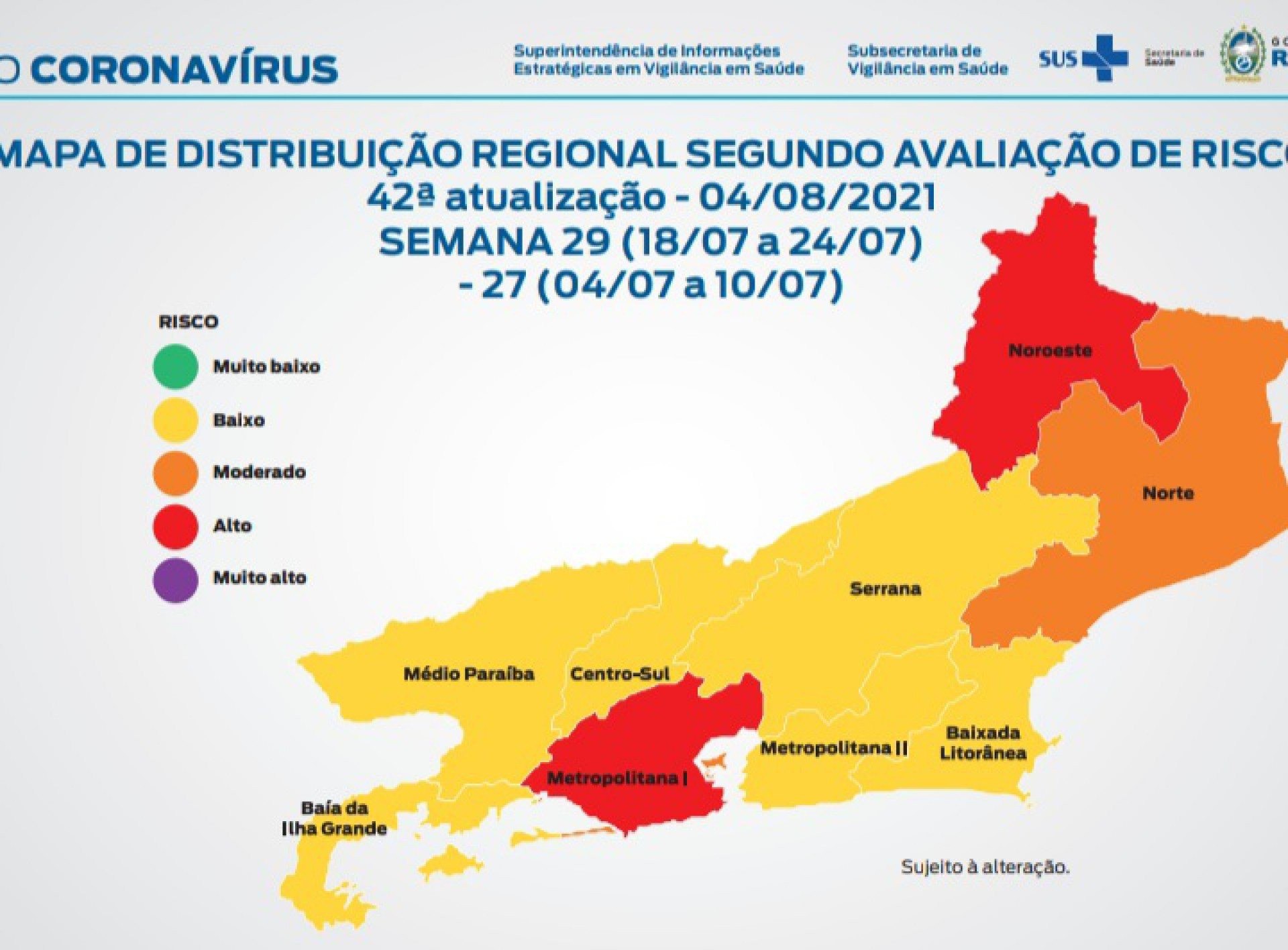 Noroeste Fluminense est&aacute; em alto risco do cont&aacute;gio da Covid-19