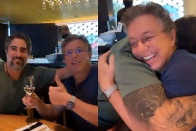 Marcos Mion comemora ida à Globo com Boninho
