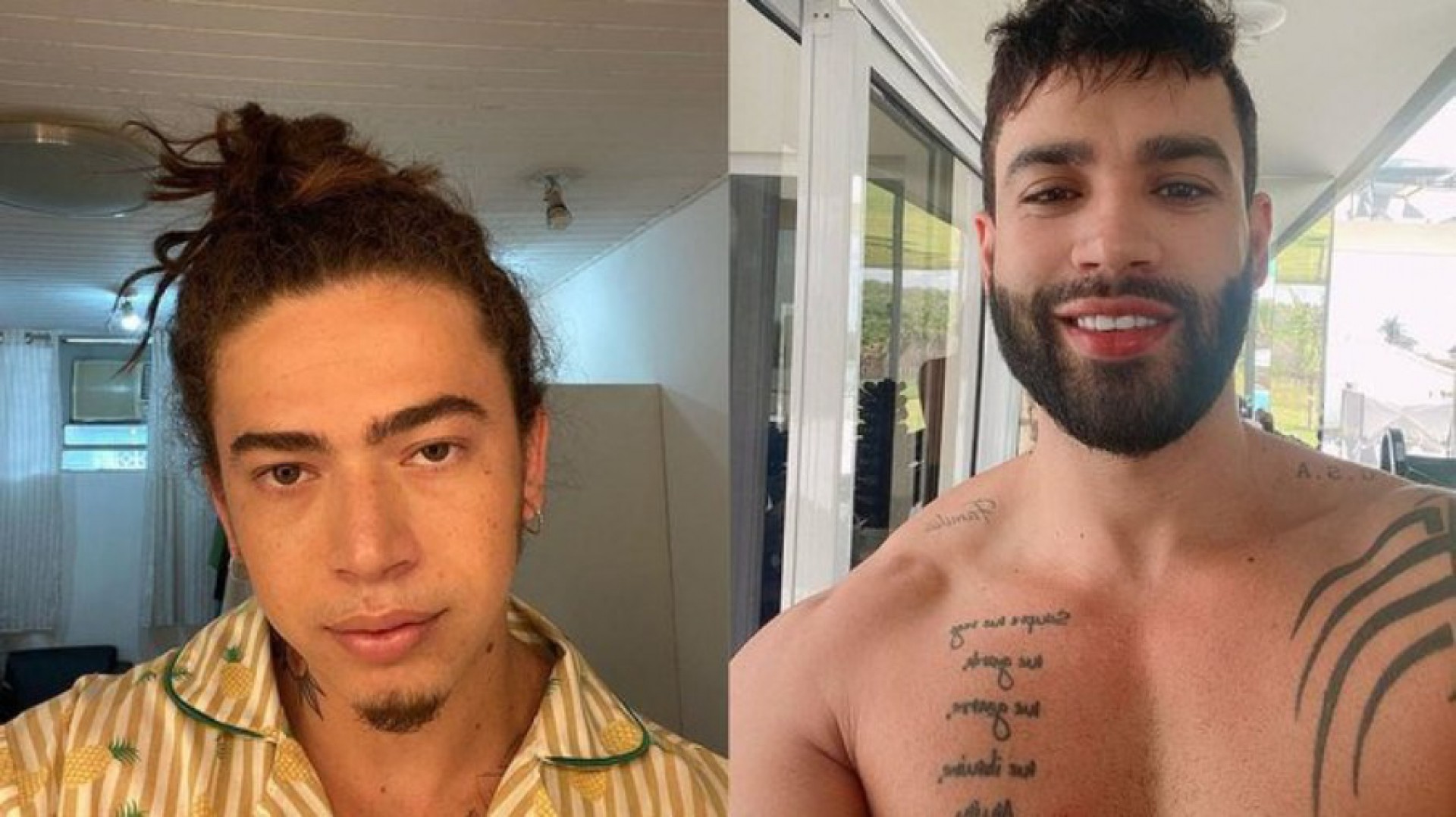 Gusttavo Lima retribui convite e chama Whindersson Nunes para 'tomar uma'