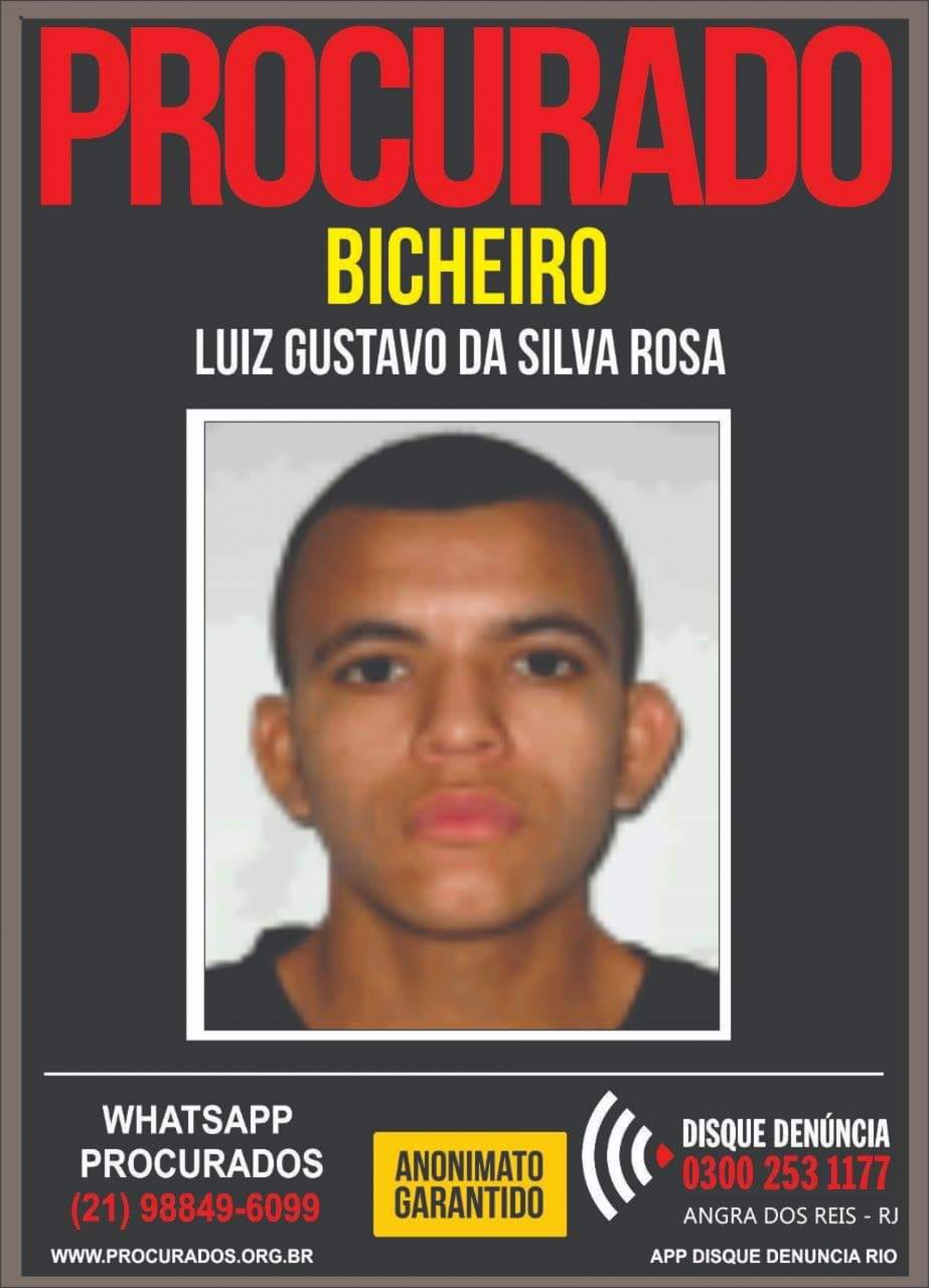 Luiz Gustavo, o 'Bicheiro', chefia as vendas de drogas na região de Perequê, em Angra dos Reis, segundo a polícia - Divulgação
