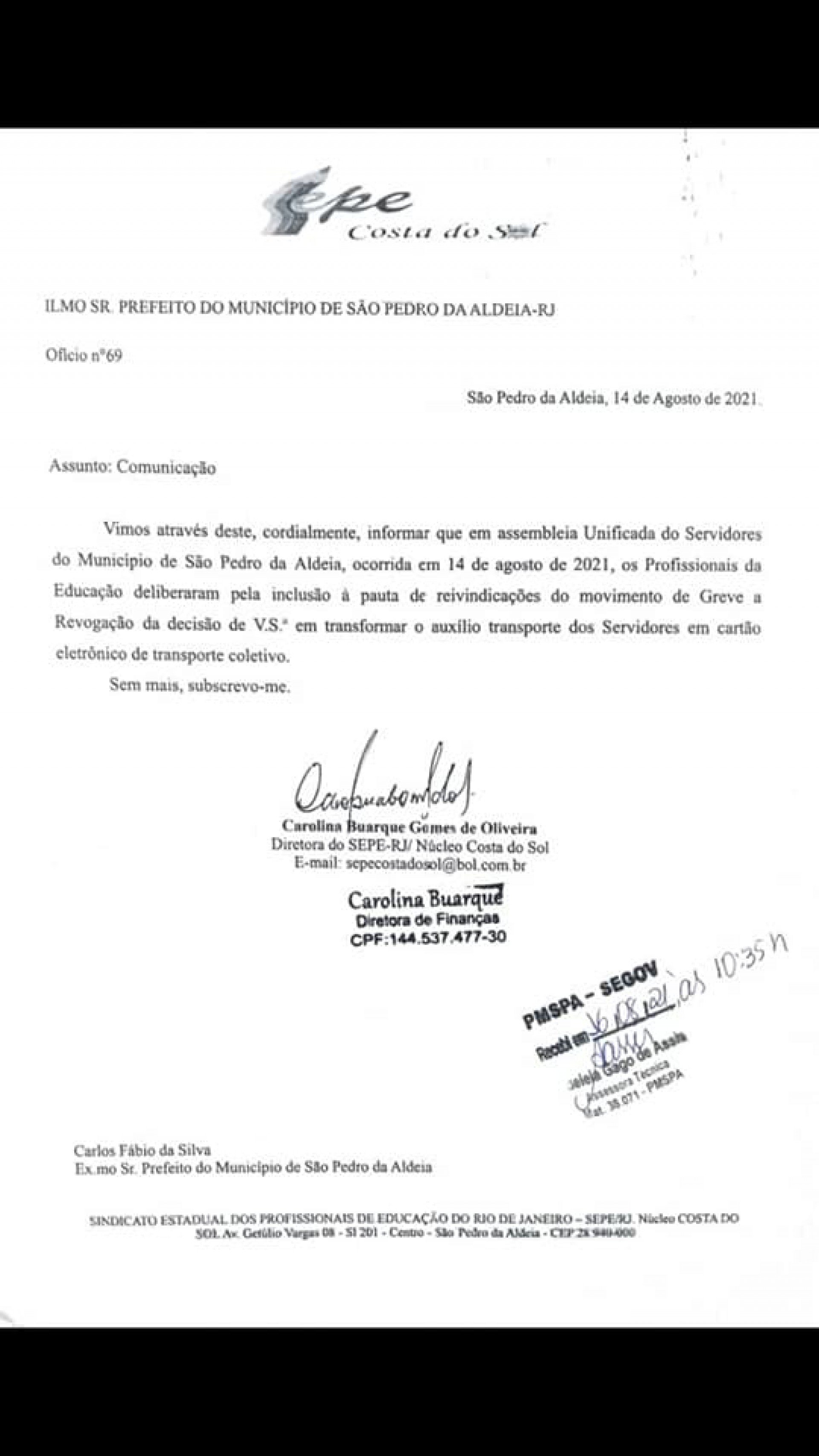 A mudança não foi anunciada com antecipação, discutida com a câmara e nem com os sindicatos e isso tem gerado revolta por parte dos beneficiários - Laís Vargas (RC24h)