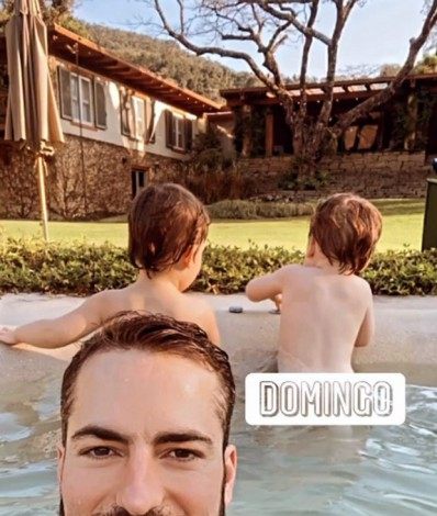 Thales Bretas e os filhos, Gael e Romeu - Reprodução/Instagram