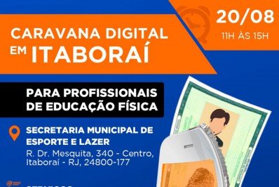 Caravana Digital passa por Itaboraí com serviços para profissionais de Educação Física
