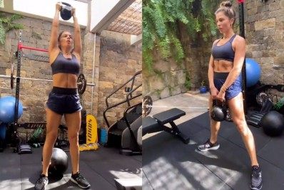 Grazi Massafera treina pesado e mostra corpo sarado