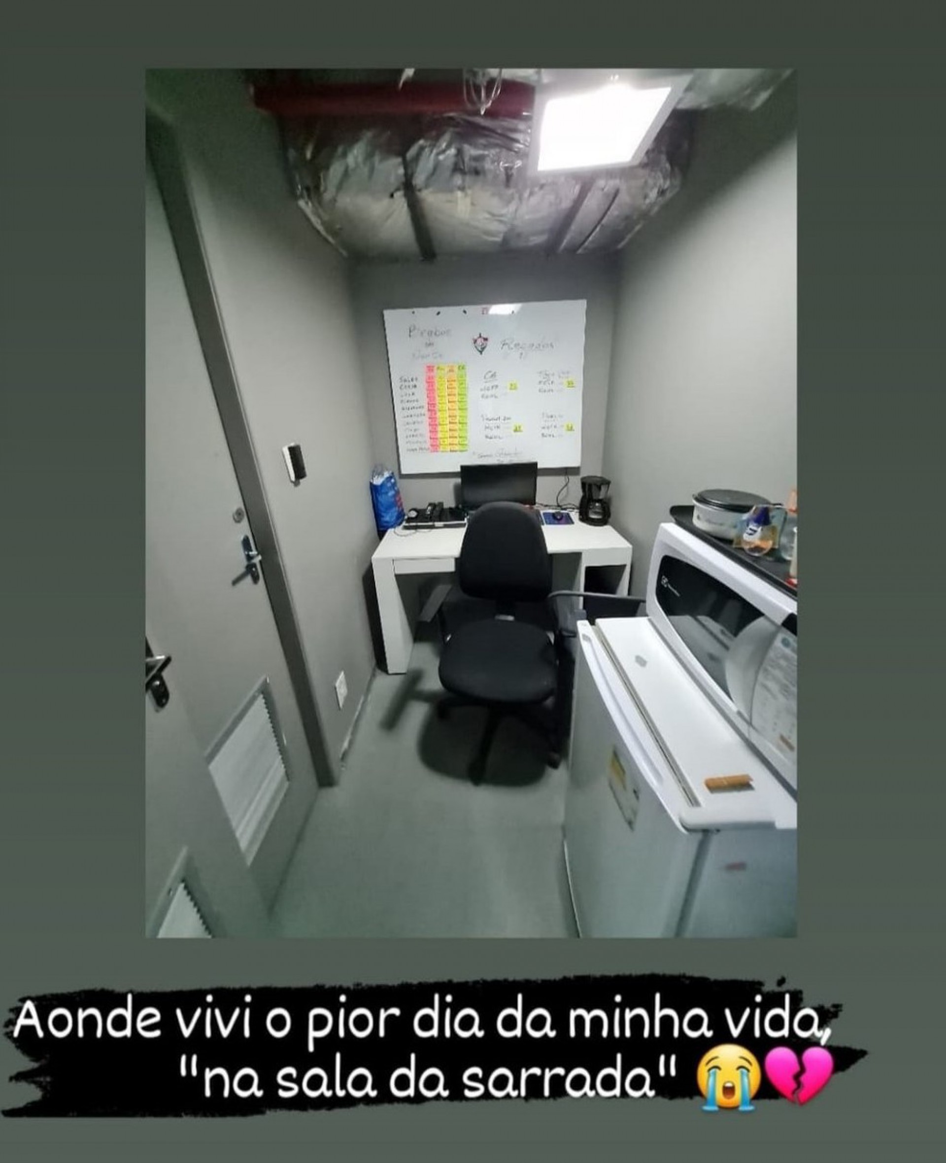 Ex-vendedora de empresa de telefonia vítima de tentativa de estupro  no Rio mostra a 'salinha da sarrada'