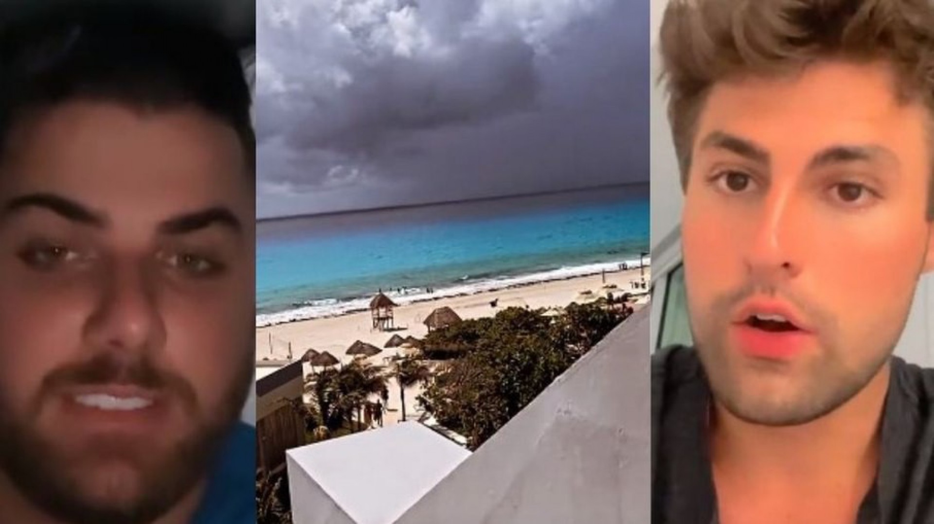 De f&eacute;rias no M&eacute;xico, famosos brasileiros se assustam com passagem de furac&atilde;o