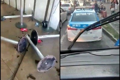 Mulher quebra ônibus e rodoviária após perder horário da viagem em Rio das Ostras