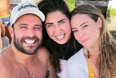 Paolla Oliveira e Diogo Nogueira vão a churrasco promovido por chef Monique Gabiatti