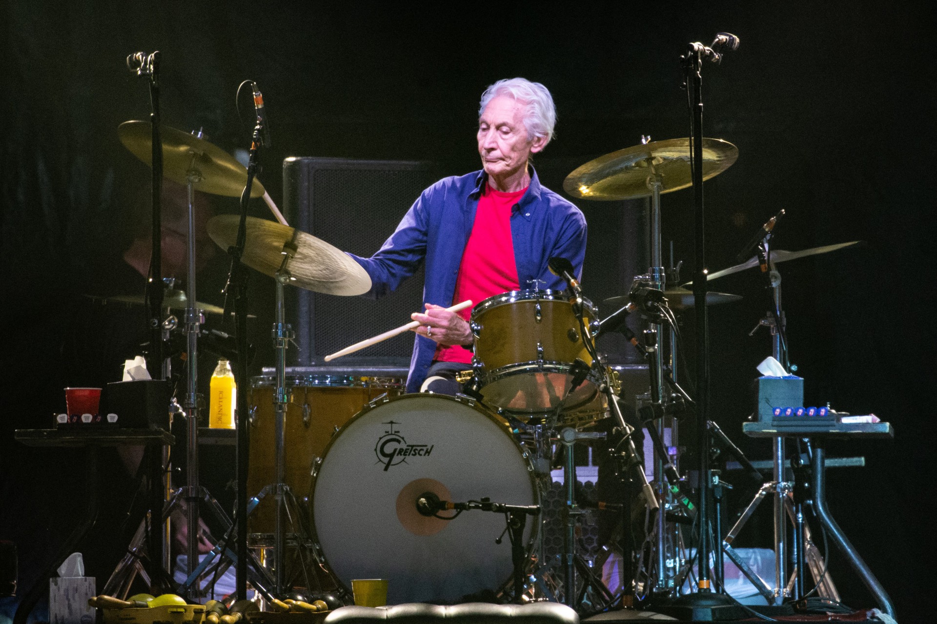Charlie Watts em julho de 2019, durante a turnê 'No Filter' - AFP