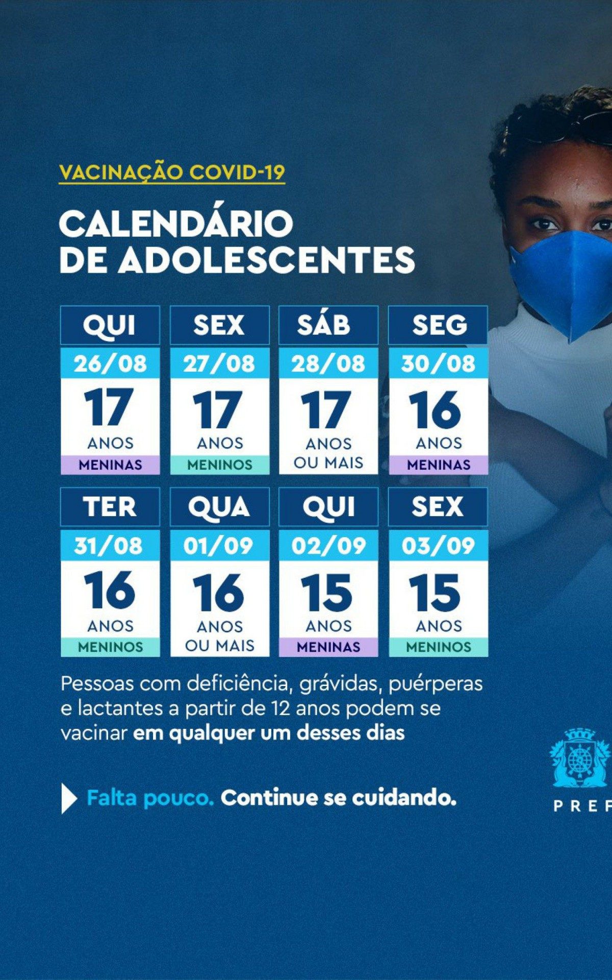 Calend&aacute;rio atualizado da vacina&ccedil;&atilde;o dos menores de 18 anos