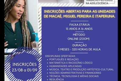 Noroeste Fluminense: FIA abriu vagas em curso online para programa que insere adolescentes no mercado de trabalho