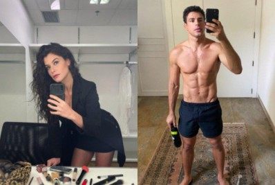 Alinne Moraes faz piada com foto do ex, Cauã Reymond, sem camisa: 'Qual o app?'