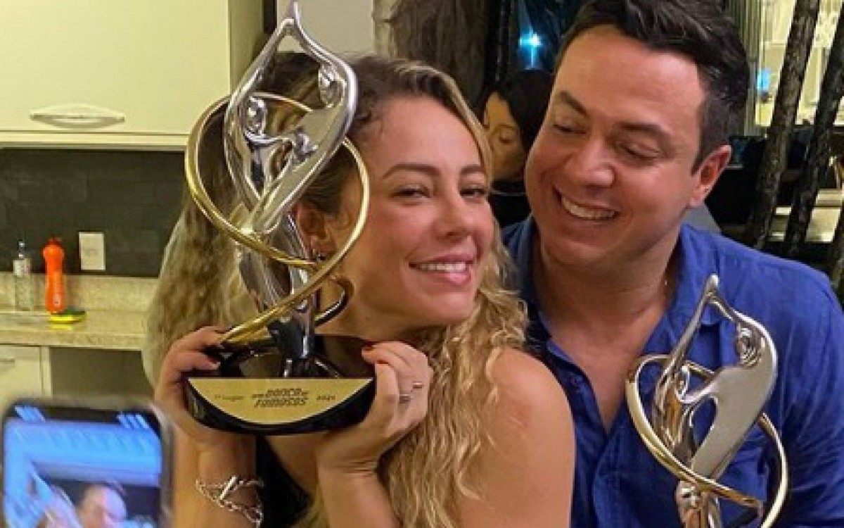 Paolla Oliveira e Leandro Azevedo comemoram vitória