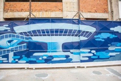 Arte no tapume em Niterói