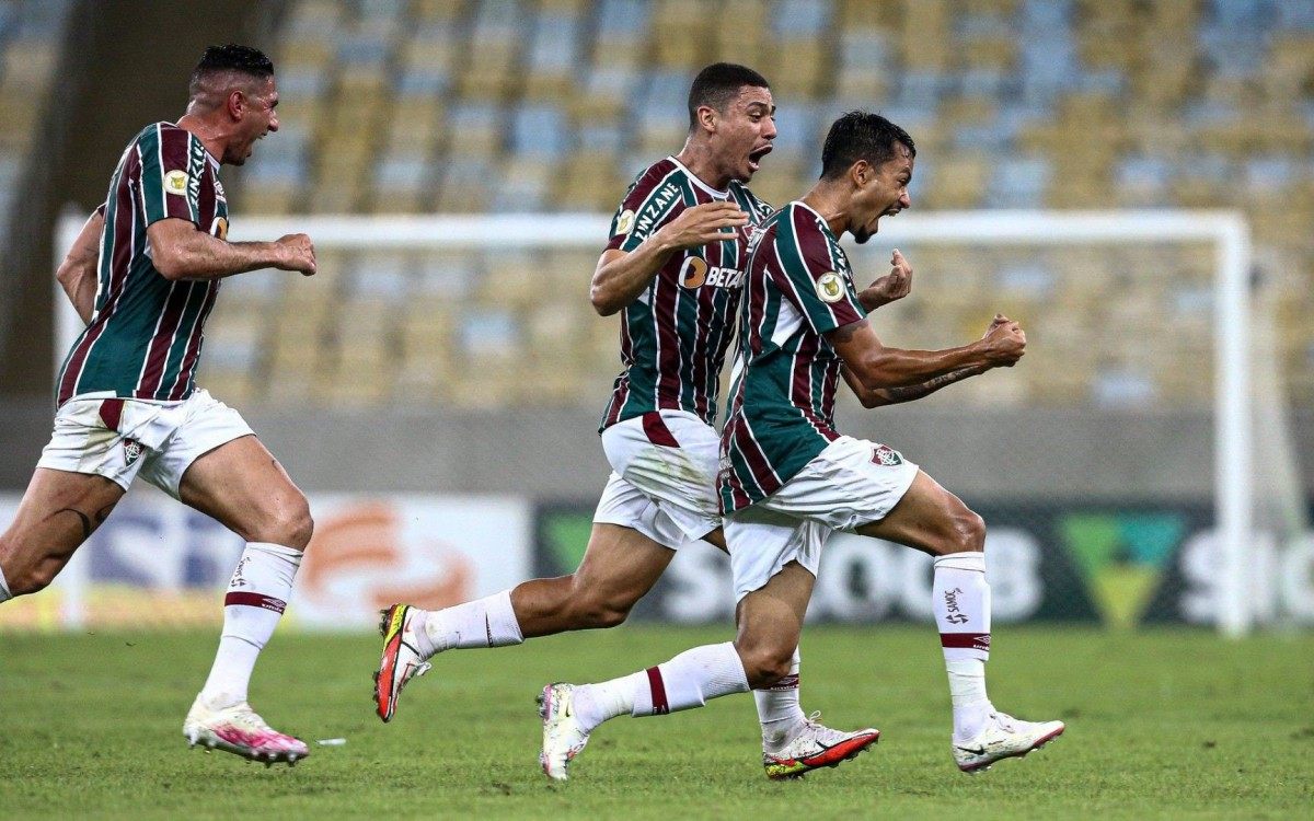 Lucca comemora o primeiro gol do Fluminense - Foto: Lucas Merçon/Fluminense FC