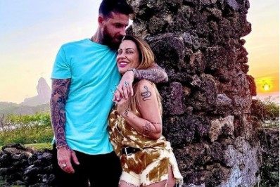 Cleo e Leandro D'Lucca aproveitam lua de mel em Fernando de Noronha 