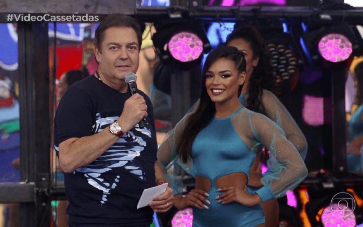 Fausto Silva e Nath&aacute;lia Zannin