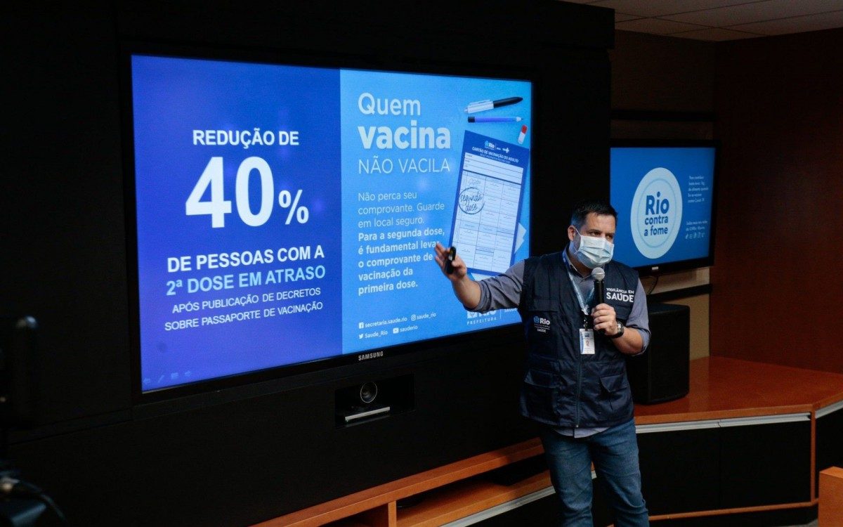 Subsecretário de Vigilância em Saúde, Marcio Garcia, durante a divulgação do 35° Boletim Epidemiológico do Rio - Secretaria Municipal de Saúde