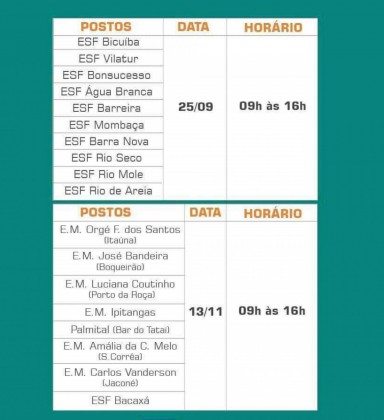 Calend&aacute;rio - Divulga&ccedil;&atilde;o
