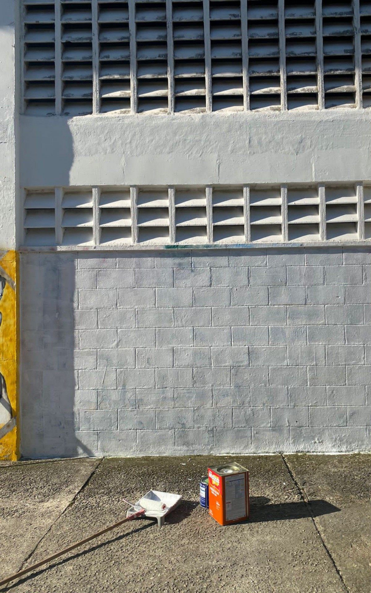 Grafite em homenagem a Abelha j&aacute; tapado com tinta branca