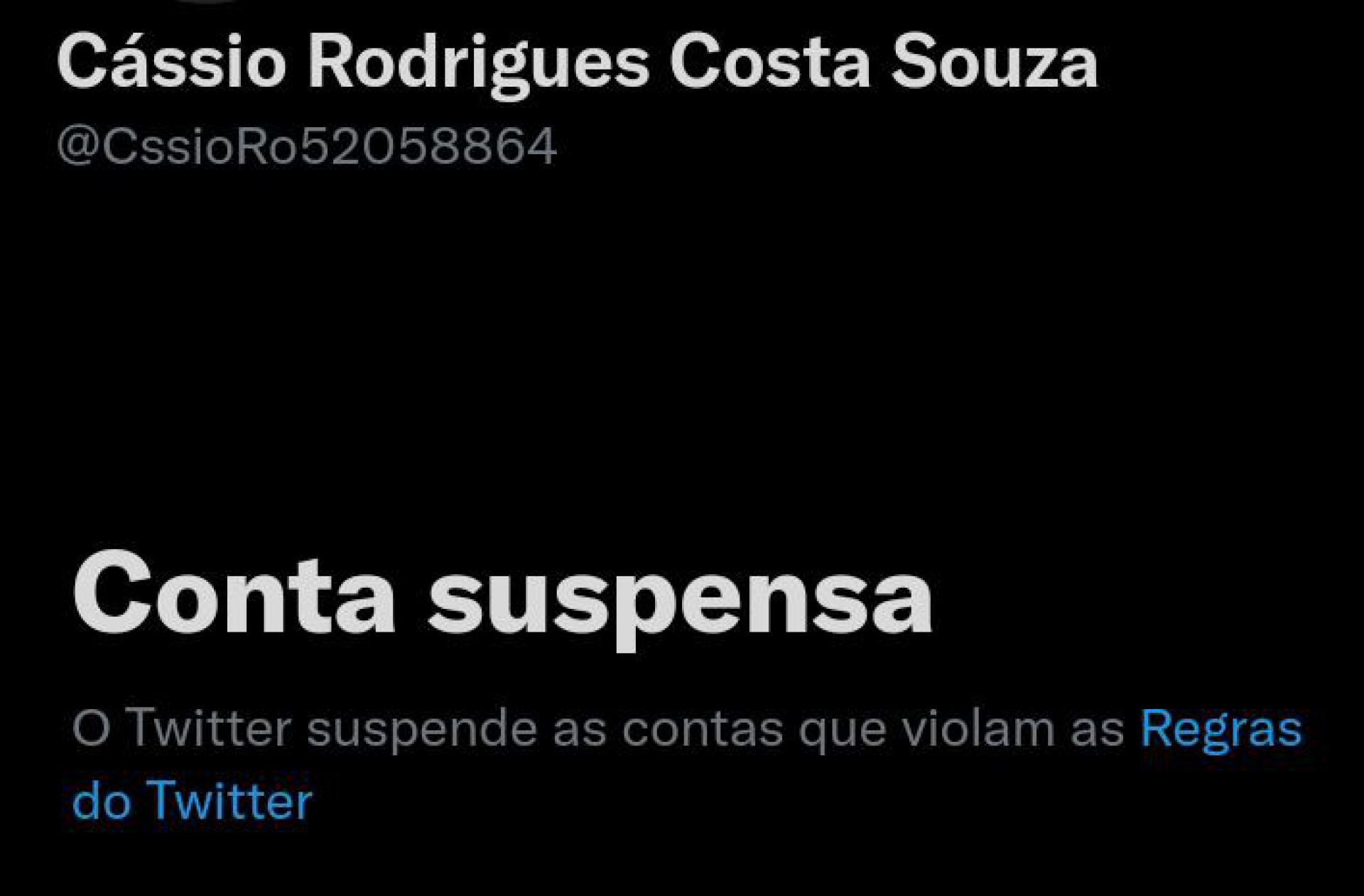 Conta do ex-PM foi suspensa - Reprodução